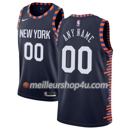 Maillot Basket Homme New York Knicks Personnalisé 2018-19 Nike City Edition Navy Swingman